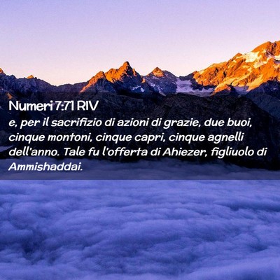 Picture 02 - Numeri 7:71 RIV - e, per il sacrifizio di azioni di grazie, due - Bible Verse Picture