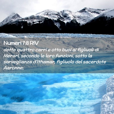 Picture 02 - Numeri 7:8 RIV - dette quattro carri e otto buoi ai figliuoli di - Bible Verse Picture