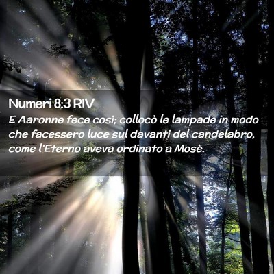 Picture 02 - Numeri 8:3 RIV - E Aaronne fece così; collocò le lampade in modo - Bible Verse Picture