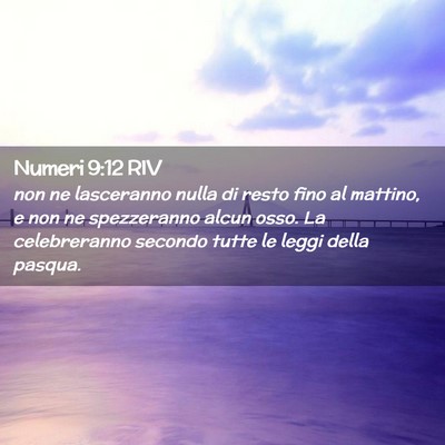 Picture 02 - Numeri 9:12 RIV - non ne lasceranno nulla di resto fino al mattino, - Bible Verse Picture
