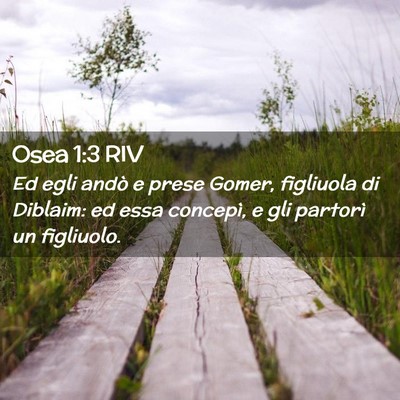 Picture 02 - Osea 1:3 RIV - Ed egli andò e prese Gomer, figliuola di - Bible Verse Picture
