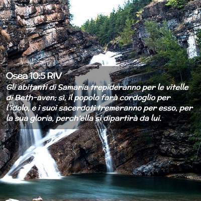 Picture 02 - Osea 10:5 RIV - Gli abitanti di Samaria trepideranno per le - Bible Verse Picture