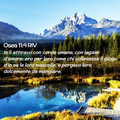 Picture 02 - Osea 11:4 RIV - Io li attiravo con corde umane, con legami - Bible Verse Picture