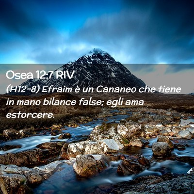 Picture 02 - Osea 12:7 RIV - (H12-8) Efraim è un Cananeo che tiene in mano - Bible Verse Picture