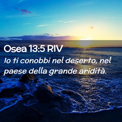 Picture 02 - Osea 13:5 RIV - Io ti conobbi nel deserto, nel paese della grande - Bible Verse Picture