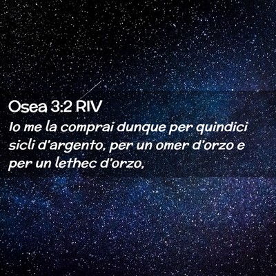 Picture 02 - Osea 3:2 RIV - Io me la comprai dunque per quindici sicli - Bible Verse Picture