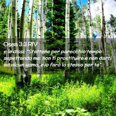 Picture 02 - Osea 3:3 RIV - e le dissi: “Stattene per parecchio tempo - Bible Verse Picture
