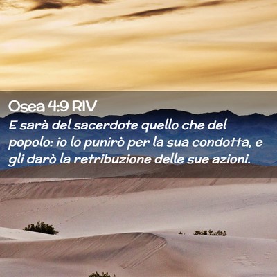 Picture 02 - Osea 4:9 RIV - E sarà del sacerdote quello che del popolo: io - Bible Verse Picture