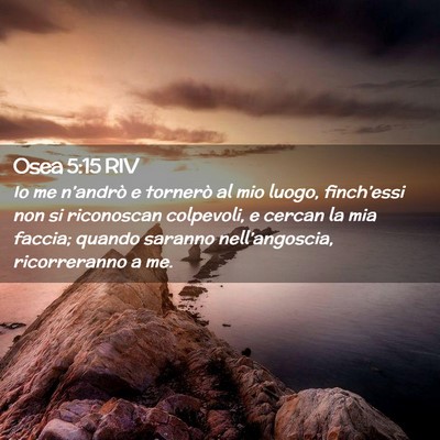 Picture 02 - Osea 5:15 RIV - Io me n’andrò e tornerò al mio luogo, - Bible Verse Picture