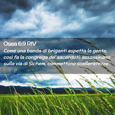 Picture 02 - Osea 6:9 RIV - Come una banda di briganti aspetta la gente, - Bible Verse Picture