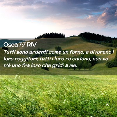 Picture 02 - Osea 7:7 RIV - Tutti sono ardenti come un forno, e divorano i - Bible Verse Picture