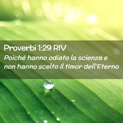 Picture 02 - Proverbi 1:29 RIV - Poiché hanno odiato la scienza e non hanno - Bible Verse Picture