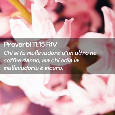 Picture 02 - Proverbi 11:15 RIV - Chi si fa mallevadore d’un altro ne soffre - Bible Verse Picture