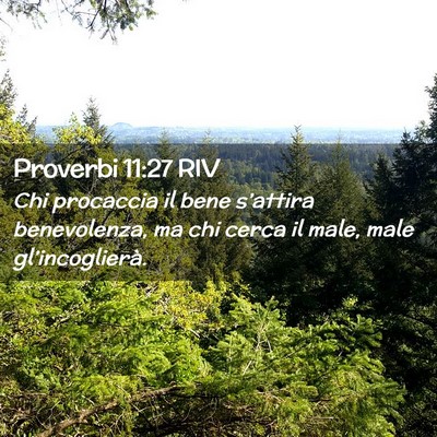 Picture 02 - Proverbi 11:27 RIV - Chi procaccia il bene s’attira benevolenza, ma - Bible Verse Picture