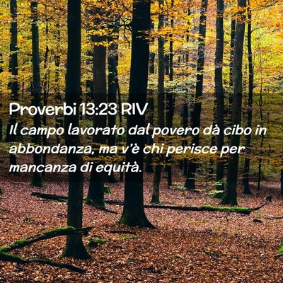 Picture 02 - Proverbi 13:23 RIV - Il campo lavorato dal povero dà cibo in - Bible Verse Picture