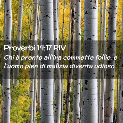 Picture 02 - Proverbi 14:17 RIV - Chi è pronto all’ira commette follie, e - Bible Verse Picture