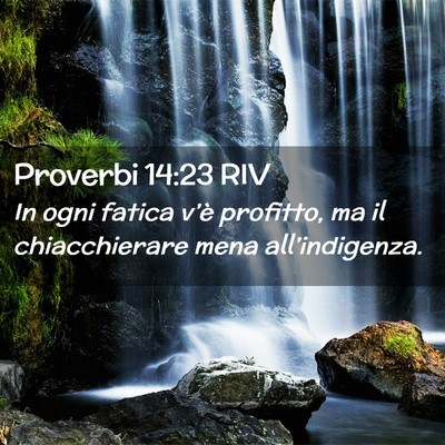 Picture 02 - Proverbi 14:23 RIV - In ogni fatica v’è profitto, ma il - Bible Verse Picture