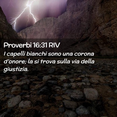 Picture 02 - Proverbi 16:31 RIV - I capelli bianchi sono una corona d’onore; la - Bible Verse Picture