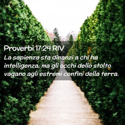 Picture 02 - Proverbi 17:24 RIV - La sapienza sta dinanzi a chi ha intelligenza, ma - Bible Verse Picture