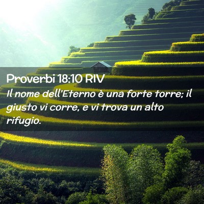 Picture 02 - Proverbi 18:10 RIV - Il nome dell’Eterno è una forte torre; il - Bible Verse Picture
