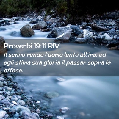 Picture 02 - Proverbi 19:11 RIV - Il senno rende l’uomo lento all’ira, ed egli - Bible Verse Picture