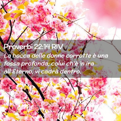 Picture 02 - Proverbi 22:14 RIV - La bocca delle donne corrotte è una fossa - Bible Verse Picture
