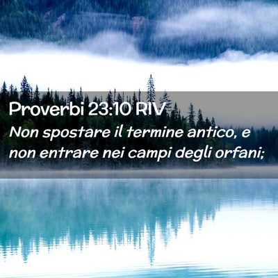 Picture 02 - Proverbi 23:10 RIV - Non spostare il termine antico, e non entrare nei - Bible Verse Picture