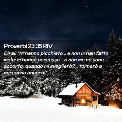 Picture 02 - Proverbi 23:35 RIV - Dirai: “M’hanno picchiato… e non m’han - Bible Verse Picture