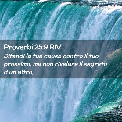 Picture 02 - Proverbi 25:9 RIV - Difendi la tua causa contro il tuo prossimo, ma - Bible Verse Picture