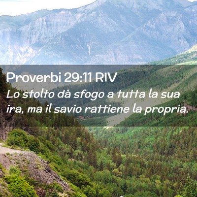 Picture 02 - Proverbi 29:11 RIV - Lo stolto dà sfogo a tutta la sua ira, ma il - Bible Verse Picture
