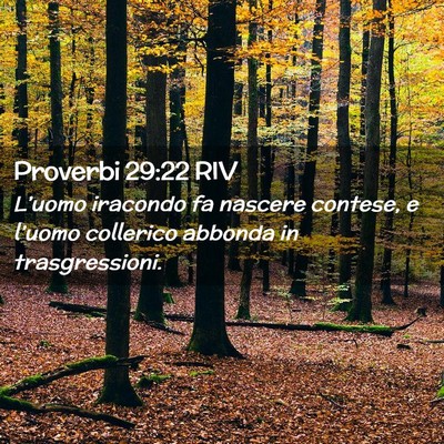 Picture 02 - Proverbi 29:22 RIV - L’uomo iracondo fa nascere contese, e l’uomo - Bible Verse Picture