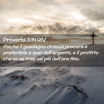 Picture 02 - Proverbi 3:14 RIV - Poiché il guadagno ch’essa procura è - Bible Verse Picture