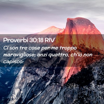Picture 02 - Proverbi 30:18 RIV - Ci son tre cose per me troppo maravigliose; anzi - Bible Verse Picture