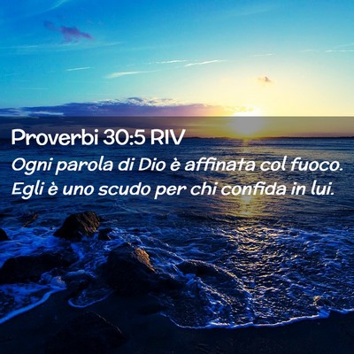 Picture 02 - Proverbi 30:5 RIV - Ogni parola di Dio è affinata col fuoco. Egli è - Bible Verse Picture