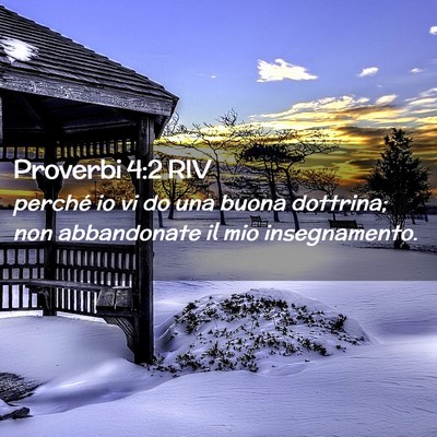 Picture 02 - Proverbi 4:2 RIV - perché io vi do una buona dottrina; non - Bible Verse Picture