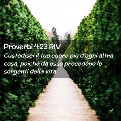 Picture 02 - Proverbi 4:23 RIV - Custodisci il tuo cuore più d’ogni altra cosa, - Bible Verse Picture