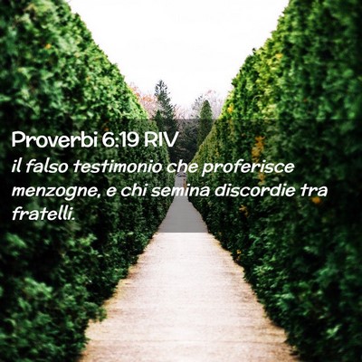Picture 02 - Proverbi 6:19 RIV - il falso testimonio che proferisce menzogne, e - Bible Verse Picture