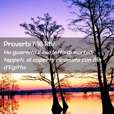 Picture 02 - Proverbi 7:16 RIV - Ho guarnito il mio letto di morbidi tappeti, di - Bible Verse Picture