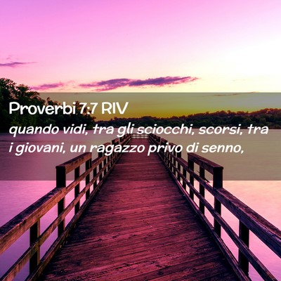 Picture 02 - Proverbi 7:7 RIV - quando vidi, tra gli sciocchi, scorsi, tra i - Bible Verse Picture