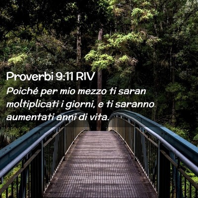 Picture 02 - Proverbi 9:11 RIV - Poiché per mio mezzo ti saran moltiplicati i - Bible Verse Picture