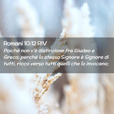 Picture 02 - Romani 10:12 RIV - Poiché non v’è distinzione fra Giudeo e - Bible Verse Picture