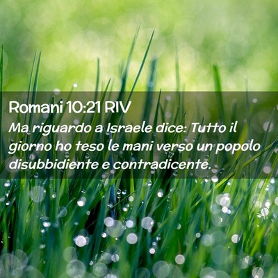 Picture 02 - Romani 10:21 RIV - Ma riguardo a Israele dice: Tutto il giorno ho - Bible Verse Picture