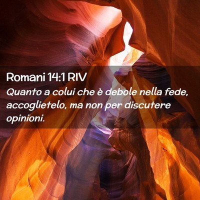 Picture 02 - Romani 14:1 RIV - Quanto a colui che è debole nella fede, - Bible Verse Picture