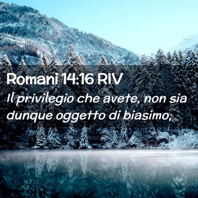 Picture 02 - Romani 14:16 RIV - Il privilegio che avete, non sia dunque oggetto - Bible Verse Picture