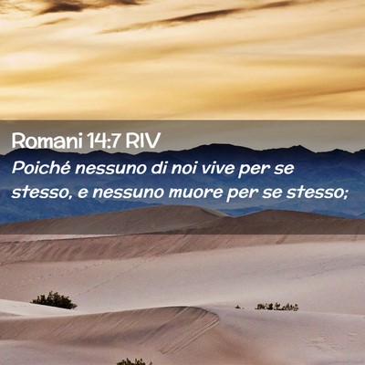 Picture 02 - Romani 14:7 RIV - Poiché nessuno di noi vive per se stesso, e - Bible Verse Picture