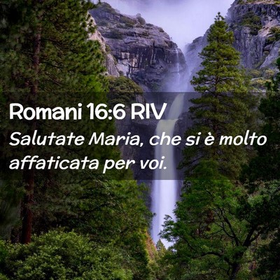 Picture 02 - Romani 16:6 RIV - Salutate Maria, che si è molto affaticata per - Bible Verse Picture