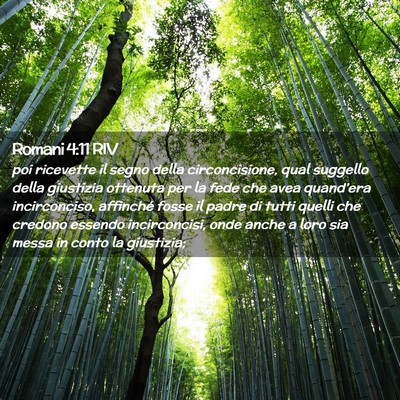 Picture 02 - Romani 4:11 RIV - poi ricevette il segno della circoncisione, qual - Bible Verse Picture