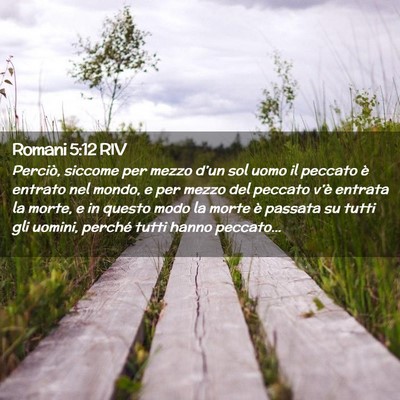 Picture 02 - Romani 5:12 RIV - Perciò, siccome per mezzo d’un sol uomo il - Bible Verse Picture