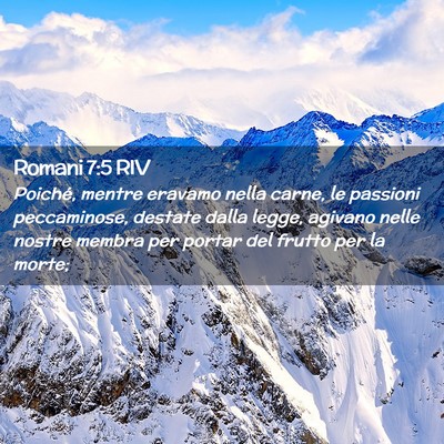 Picture 02 - Romani 7:5 RIV - Poiché, mentre eravamo nella carne, le passioni - Bible Verse Picture