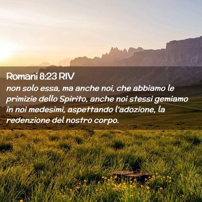 Picture 02 - Romani 8:23 RIV - non solo essa, ma anche noi, che abbiamo le - Bible Verse Picture